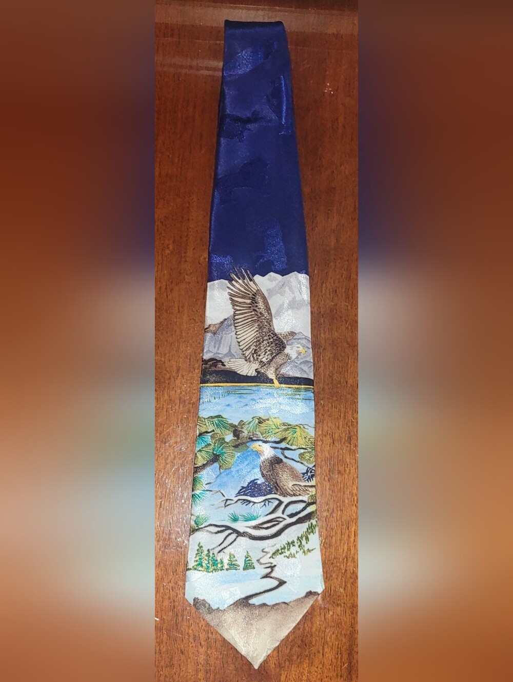 Vintage Lost Kingdom Bald Eagle Tie. Made in the USA. Wilderness Freedom Bird